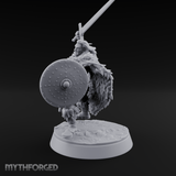 Sword and Board Northman Fighter Miniature for Dungeons and Dragons, Pathfinder or other TTRPGs