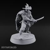 Feathered And Fierce Human Swashbuckler Miniature for Dungeons and Dragons, Pathfinder or other TTRPGs