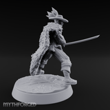 Feathered And Fierce Human Swashbuckler Miniature for Dungeons and Dragons, Pathfinder or other TTRPGs