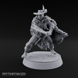 Feathered And Fierce Human Swashbuckler Miniature for Dungeons and Dragons, Pathfinder or other TTRPGs