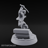 Balanced On Stone Human Swordmaster Miniature for Dungeons and Dragons, Pathfinder or other TTRPGs