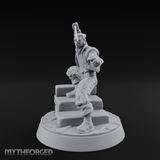 Balanced On Stone Human Swordmaster Miniature for Dungeons and Dragons, Pathfinder or other TTRPGs