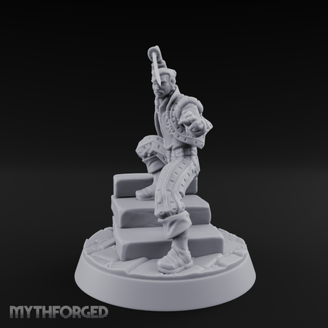 Balanced On Stone Human Swordmaster Miniature for Dungeons and Dragons, Pathfinder or other TTRPGs