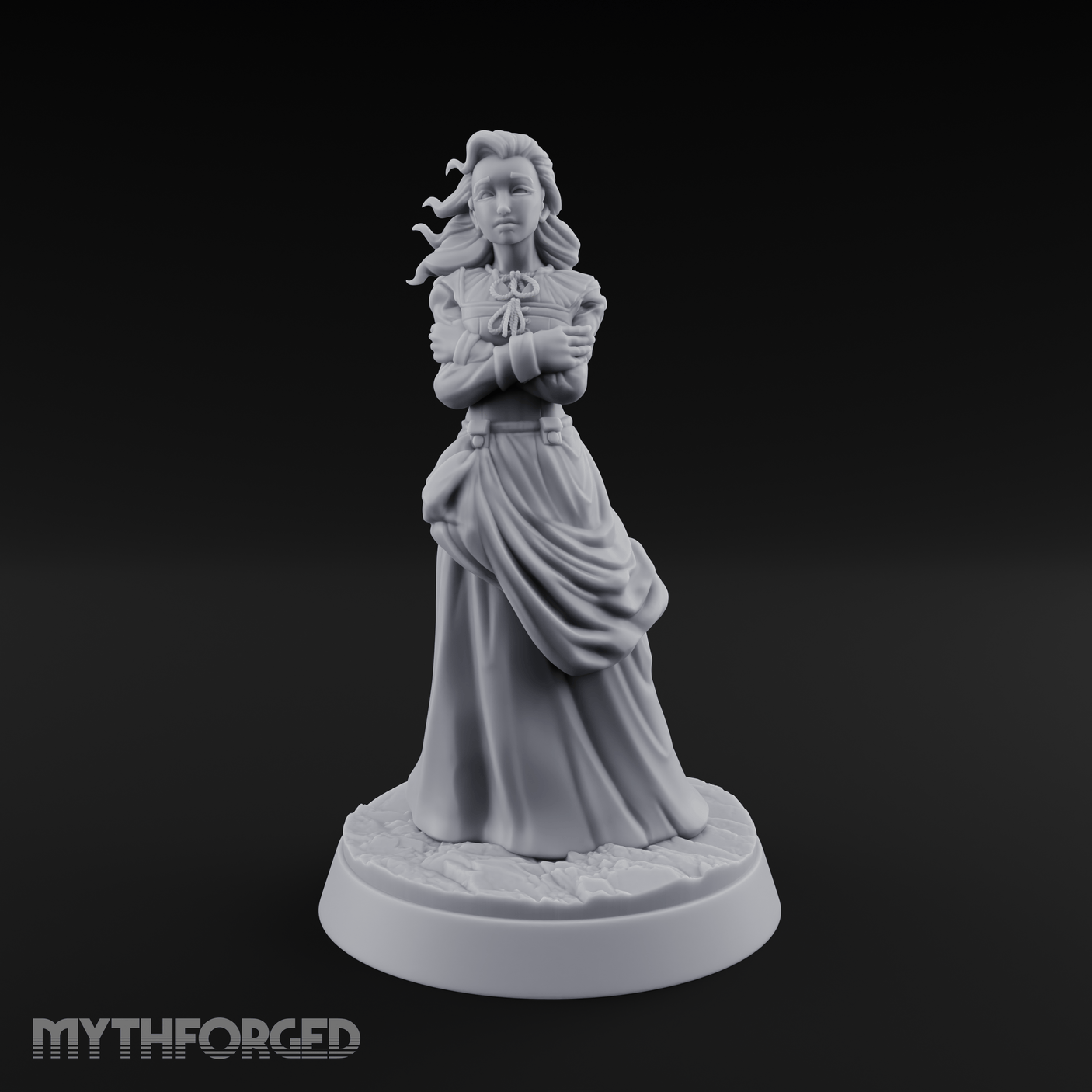 Arms Crossed Composed Human Noble Miniature for Dungeons and Dragons, Pathfinder or other TTRPGs