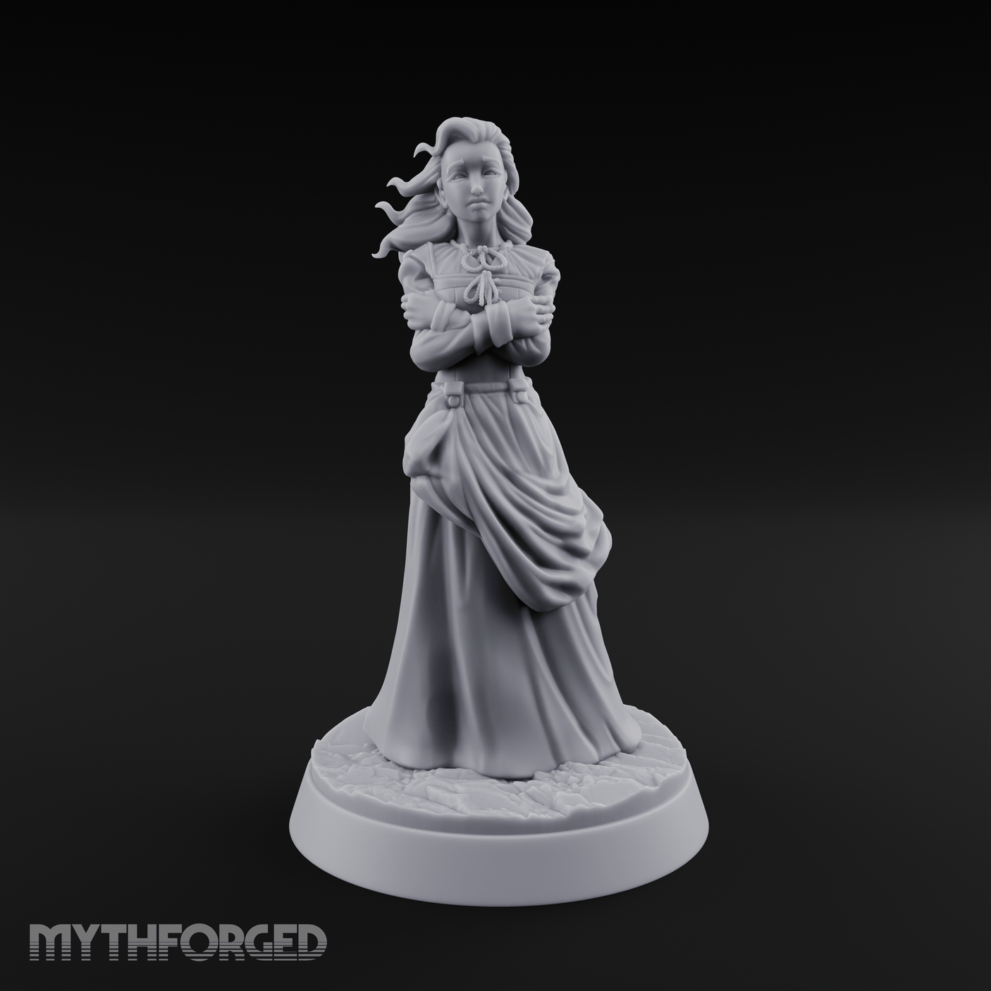 Arms Crossed Composed Human Noble Miniature for Dungeons and Dragons, Pathfinder or other TTRPGs