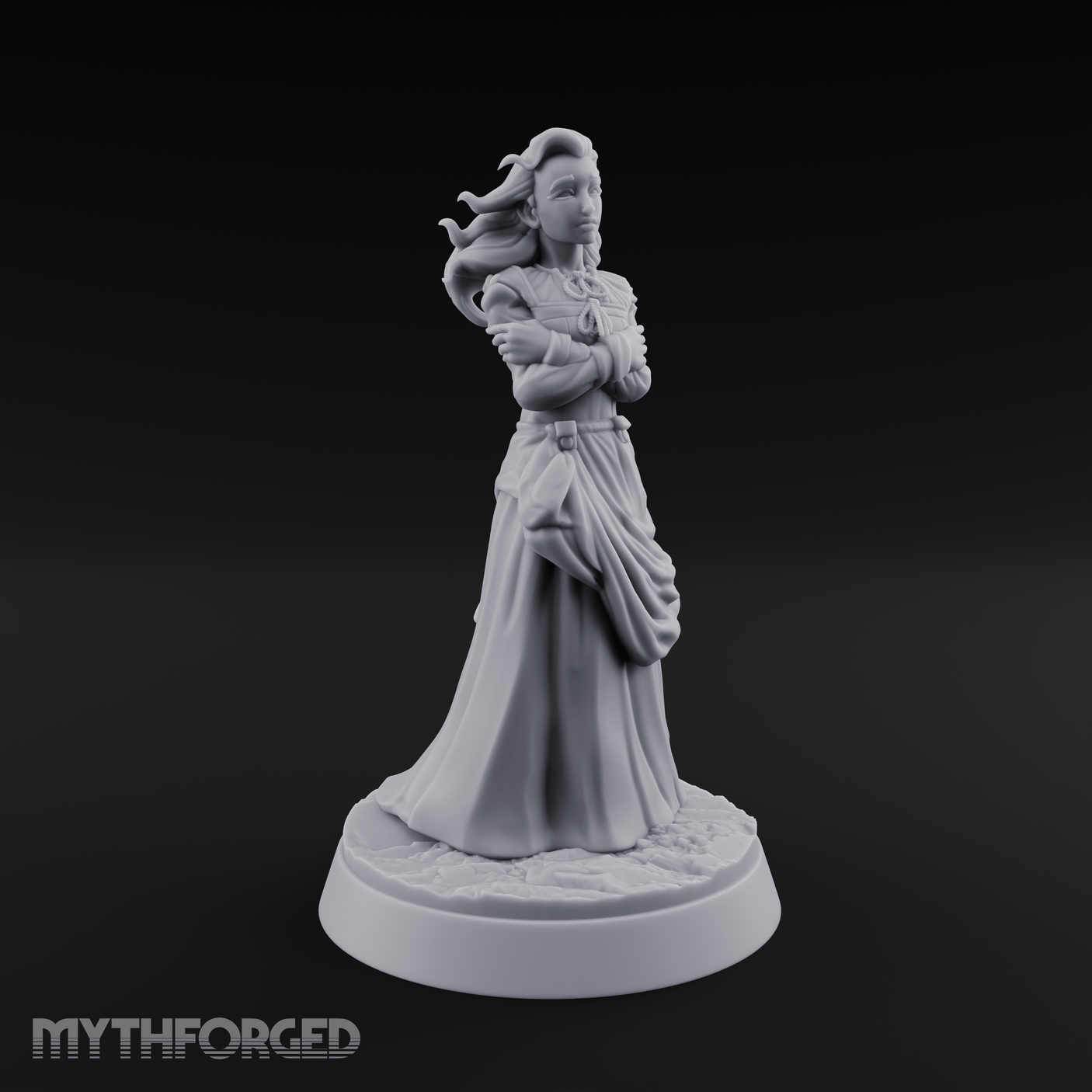 Arms Crossed Composed Human Noble Miniature for Dungeons and Dragons, Pathfinder or other TTRPGs