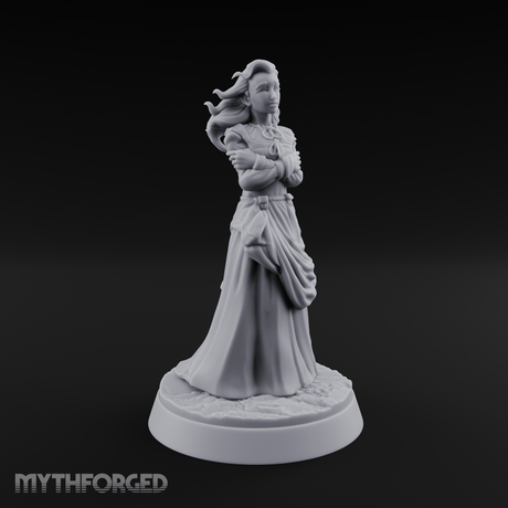 Arms Crossed Composed Human Noble Miniature for Dungeons and Dragons, Pathfinder or other TTRPGs