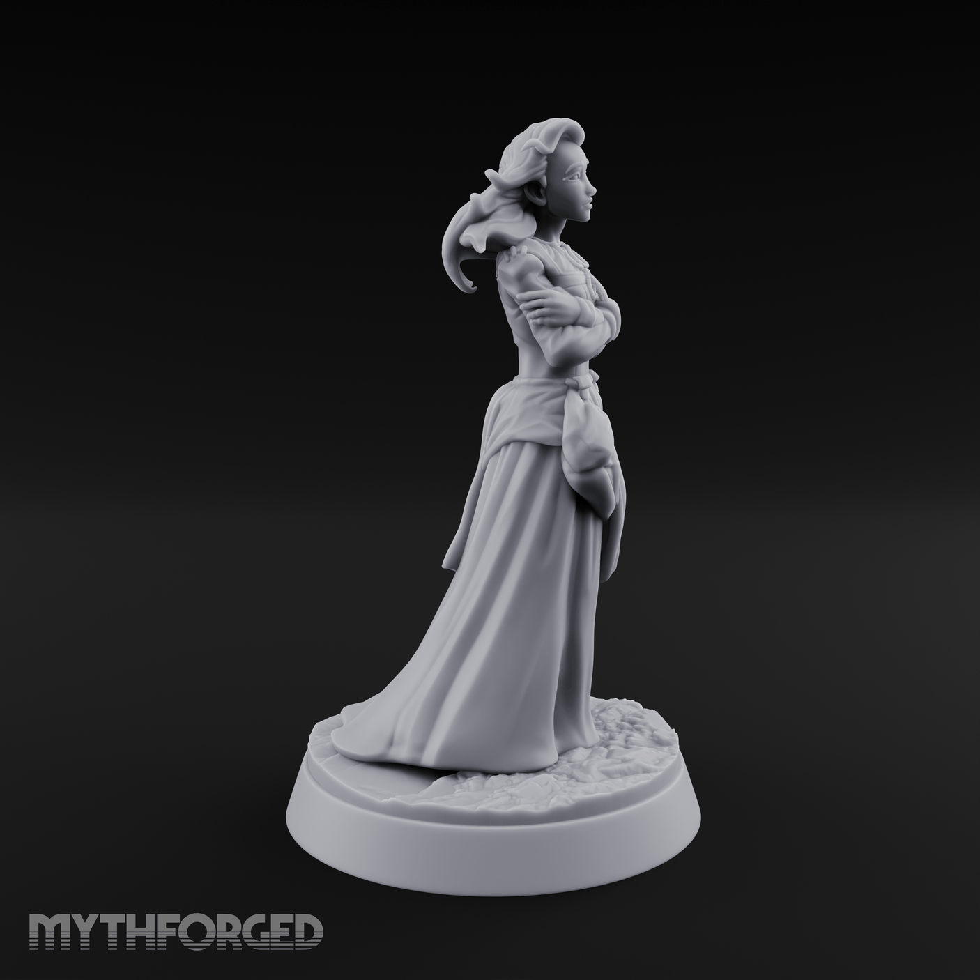 Arms Crossed Composed Human Noble Miniature for Dungeons and Dragons, Pathfinder or other TTRPGs
