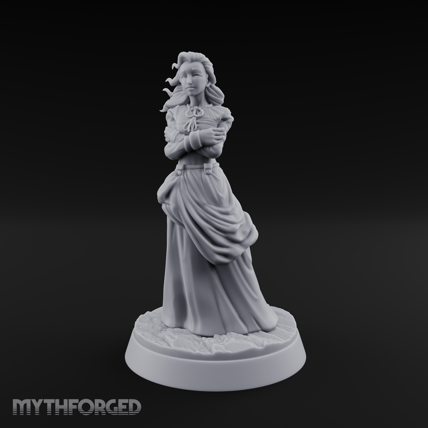 Arms Crossed Composed Human Noble Miniature for Dungeons and Dragons, Pathfinder or other TTRPGs
