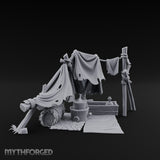 Hole-Riddled Rope-Lashed Wilderness Bivouac Camp Miniature for Dungeons and Dragons, Pathfinder or other TTRPGs