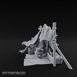 Hole-Riddled Rope-Lashed Wilderness Bivouac Camp Miniature for Dungeons and Dragons, Pathfinder or other TTRPGs