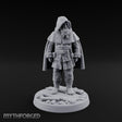 Hood-Pulled Braid-Bearded Village Elder Miniature for Dungeons and Dragons, Pathfinder or other TTRPGs