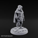 Hood-Pulled Braid-Bearded Village Elder Miniature for Dungeons and Dragons, Pathfinder or other TTRPGs
