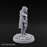 Hood-Pulled Braid-Bearded Village Elder Miniature for Dungeons and Dragons, Pathfinder or other TTRPGs