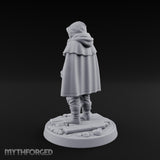 Hood-Pulled Braid-Bearded Village Elder Miniature for Dungeons and Dragons, Pathfinder or other TTRPGs