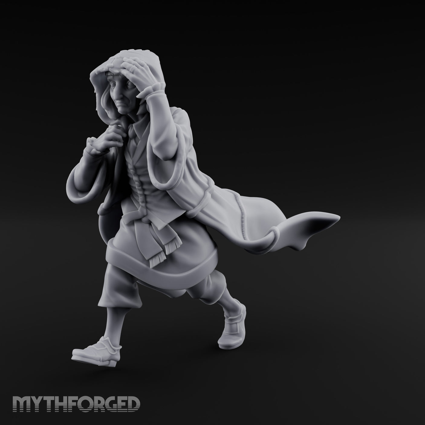 Hood Pulling Sneaking Human Noble Miniature for Dungeons and Dragons, Pathfinder or other TTRPGs