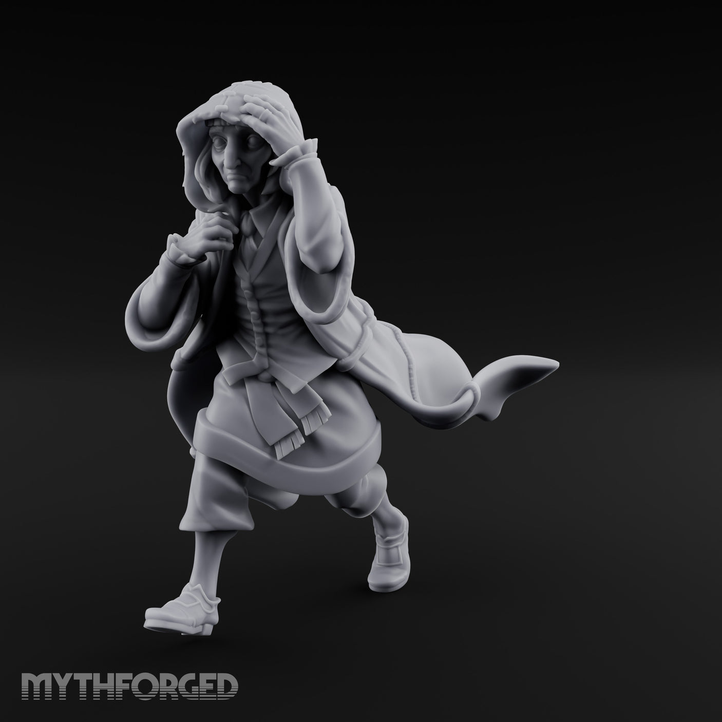 Hood Pulling Sneaking Human Noble Miniature for Dungeons and Dragons, Pathfinder or other TTRPGs