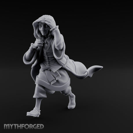Hood Pulling Sneaking Human Noble Miniature for Dungeons and Dragons, Pathfinder or other TTRPGs