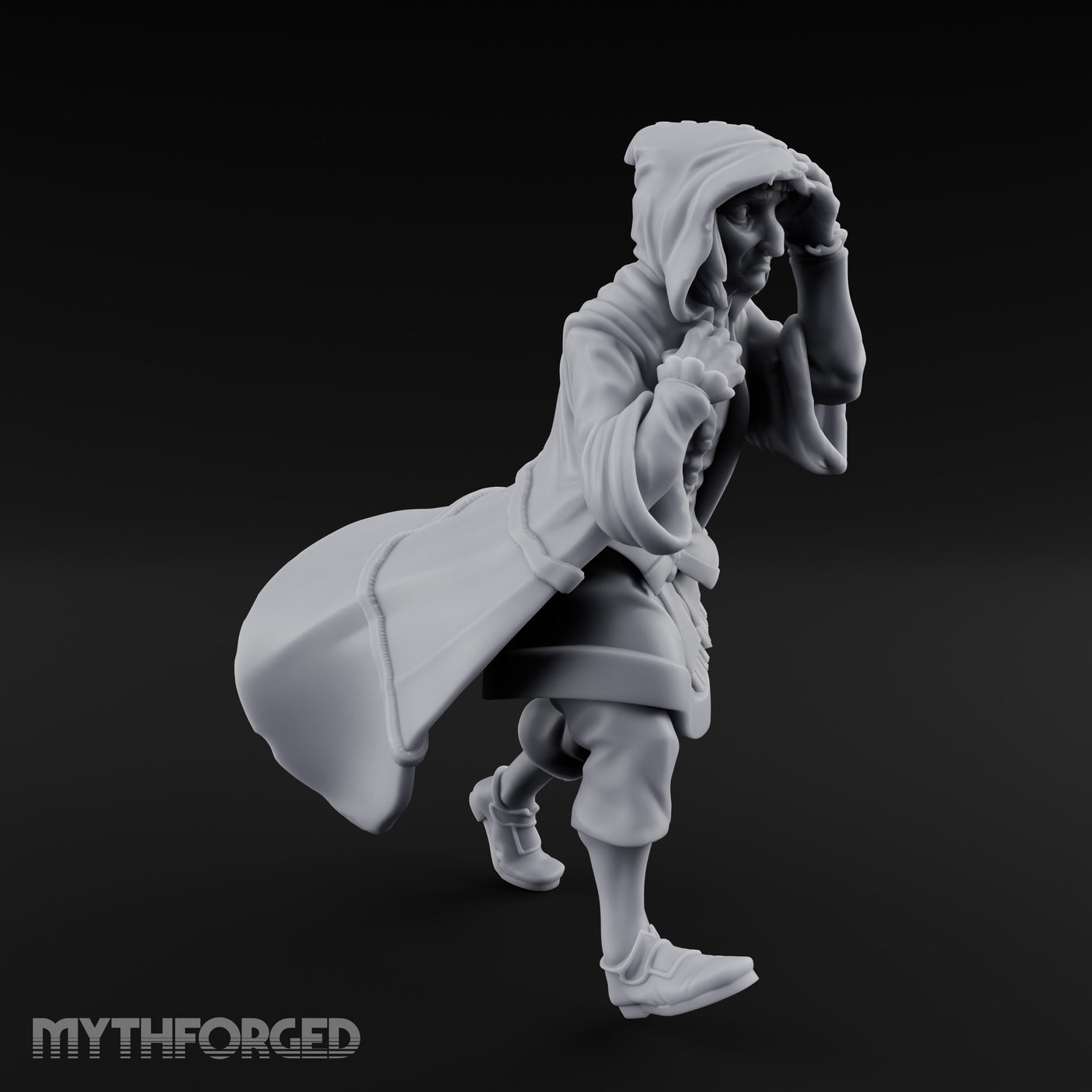 Hood Pulling Sneaking Human Noble Miniature for Dungeons and Dragons, Pathfinder or other TTRPGs
