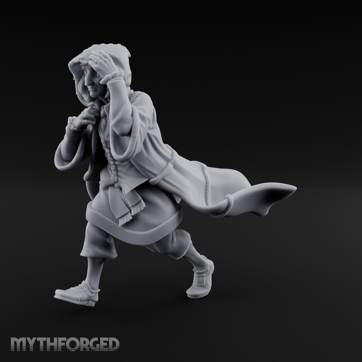 Hood Pulling Sneaking Human Noble Miniature for Dungeons and Dragons, Pathfinder or other TTRPGs