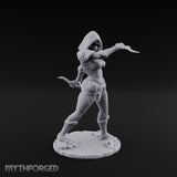 Hood Up Claws Striking Human Assassin Miniature for Dungeons and Dragons, Pathfinder or other TTRPGs