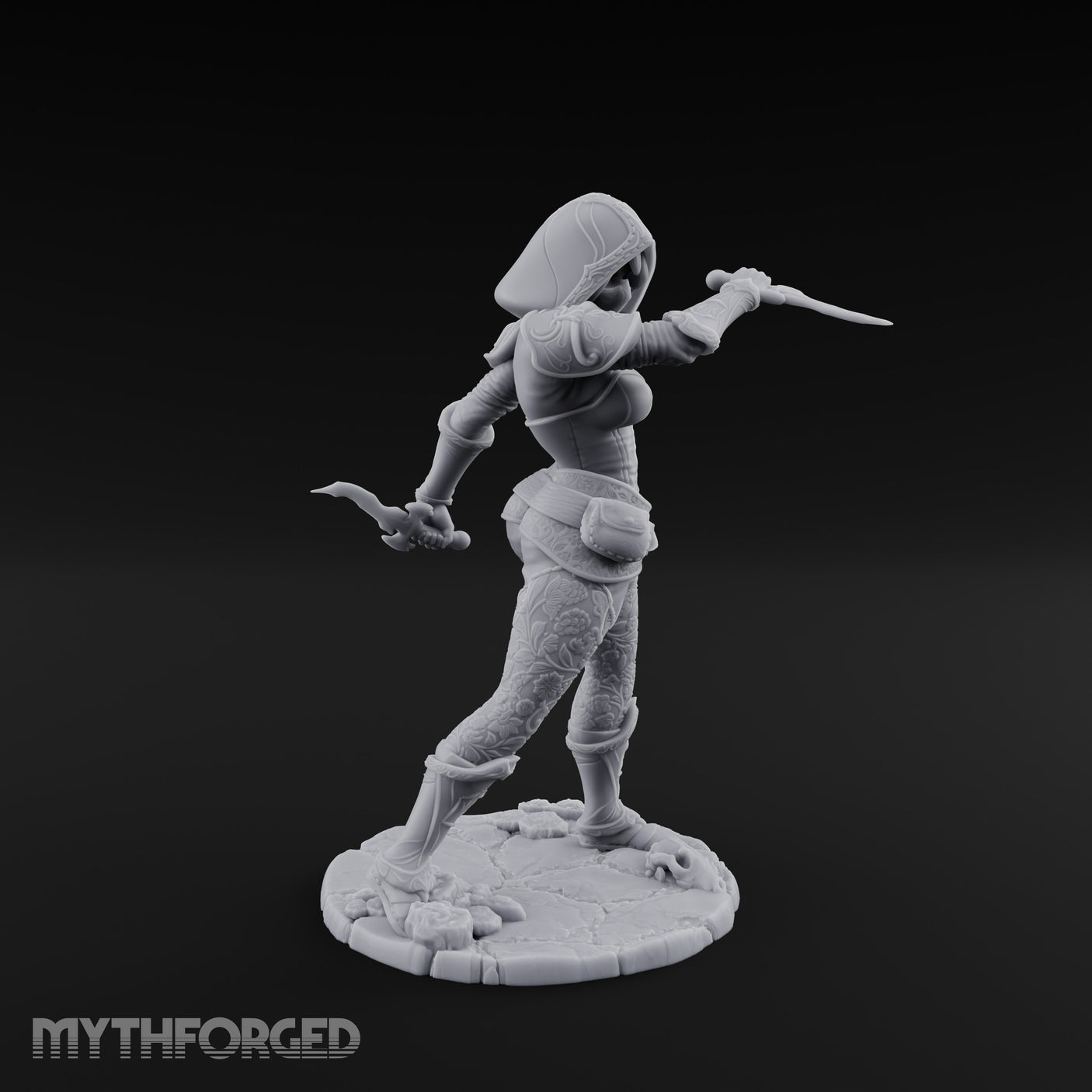 Hood Up Claws Striking Human Assassin Miniature for Dungeons and Dragons, Pathfinder or other TTRPGs