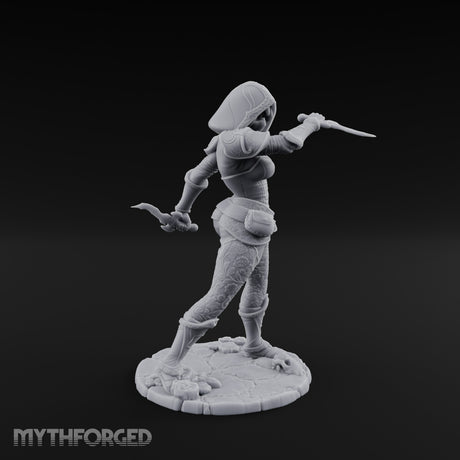 Hood Up Claws Striking Human Assassin Miniature for Dungeons and Dragons, Pathfinder or other TTRPGs