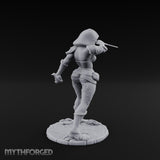 Hood Up Claws Striking Human Assassin Miniature for Dungeons and Dragons, Pathfinder or other TTRPGs