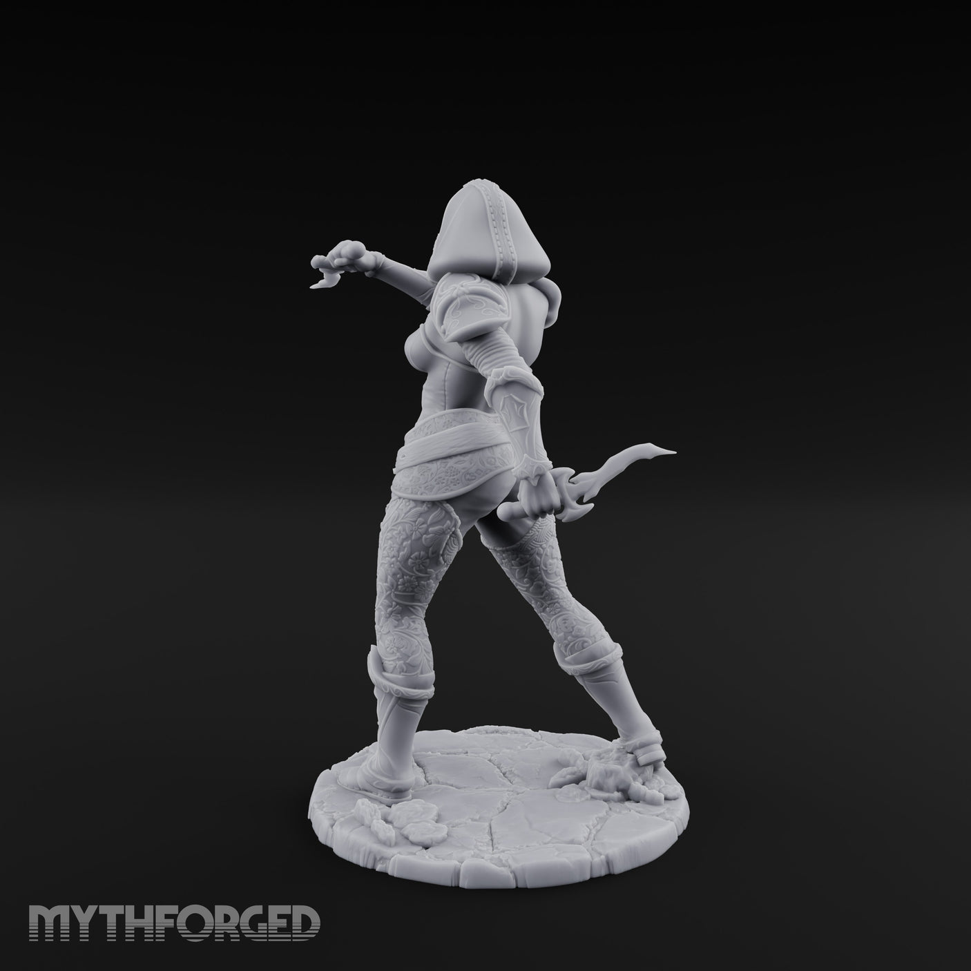 Hood Up Claws Striking Human Assassin Miniature for Dungeons and Dragons, Pathfinder or other TTRPGs