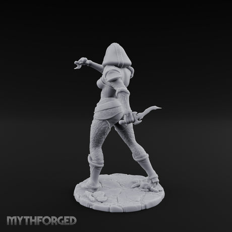 Hood Up Claws Striking Human Assassin Miniature for Dungeons and Dragons, Pathfinder or other TTRPGs
