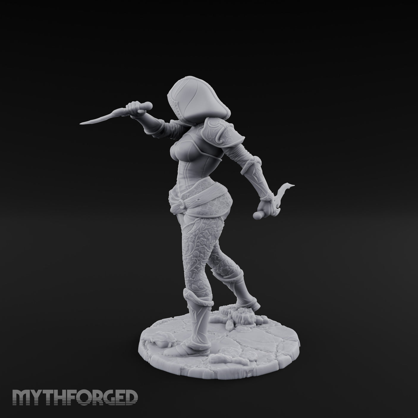 Hood Up Claws Striking Human Assassin Miniature for Dungeons and Dragons, Pathfinder or other TTRPGs
