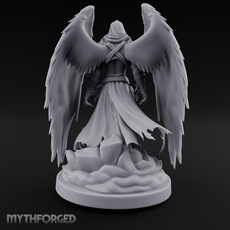 Hooded Cloak Trailing Angel Assassin Miniature for Dungeons and Dragons, Pathfinder or other TTRPGs