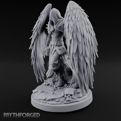 Hooded Cloak Trailing Angel Assassin Miniature for Dungeons and Dragons, Pathfinder or other TTRPGs