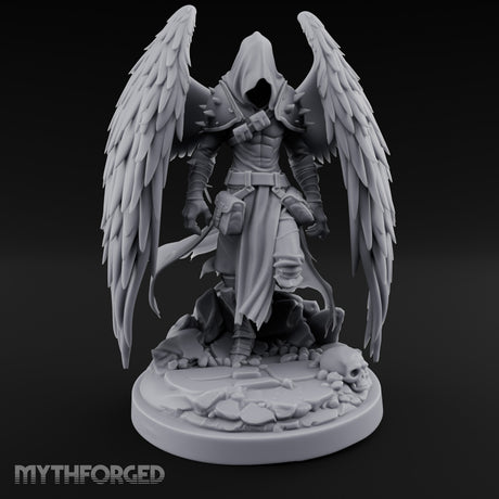 Hooded Cloak Trailing Angel Assassin Miniature for Dungeons and Dragons, Pathfinder or other TTRPGs