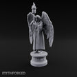 Hooded Torch-Bearing Winged Angel Statue Miniature for Dungeons and Dragons, Pathfinder or other TTRPGs