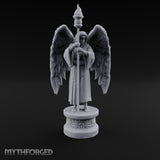 Hooded Torch-Bearing Winged Angel Statue Miniature for Dungeons and Dragons, Pathfinder or other TTRPGs