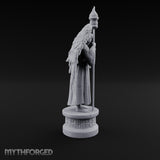 Hooded Torch-Bearing Winged Angel Statue Miniature for Dungeons and Dragons, Pathfinder or other TTRPGs