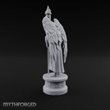 Hooded Torch-Bearing Winged Angel Statue Miniature for Dungeons and Dragons, Pathfinder or other TTRPGs