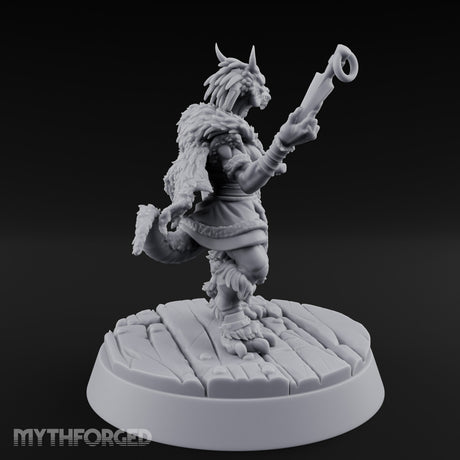 Hook And Rope Wielding Lizardfolk Climber Miniature for Dungeons and Dragons, Pathfinder or other TTRPGs