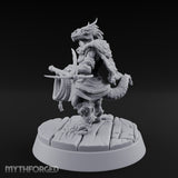 Hook And Rope Wielding Lizardfolk Climber Miniature for Dungeons and Dragons, Pathfinder or other TTRPGs