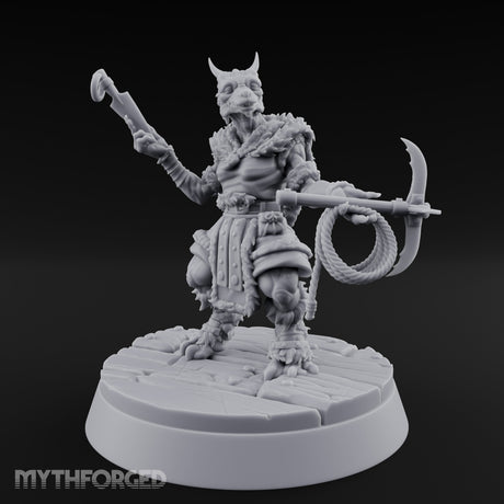 Hook And Rope Wielding Lizardfolk Climber Miniature for Dungeons and Dragons, Pathfinder or other TTRPGs