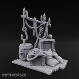 Hook-Hung Candle-Clustered Pirate Dock Clutter Scene Miniature for Dungeons and Dragons, Pathfinder or other TTRPGs