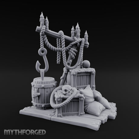 Hook-Hung Candle-Clustered Pirate Dock Clutter Scene gallery 1