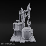 Hook-Hung Candle-Clustered Pirate Dock Clutter Scene Miniature for Dungeons and Dragons, Pathfinder or other TTRPGs