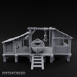 Hook-Hung Rowboat-Cradling Waterfront Boathouse Workshop Miniature for Dungeons and Dragons, Pathfinder or other TTRPGs