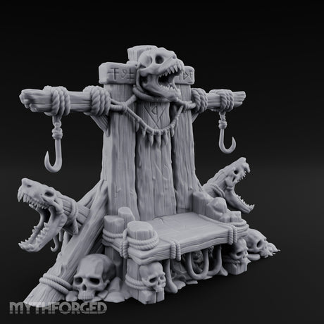 Hook-Hung Rune-Etched Idol Throne Altar Miniature for Dungeons and Dragons, Pathfinder or other TTRPGs