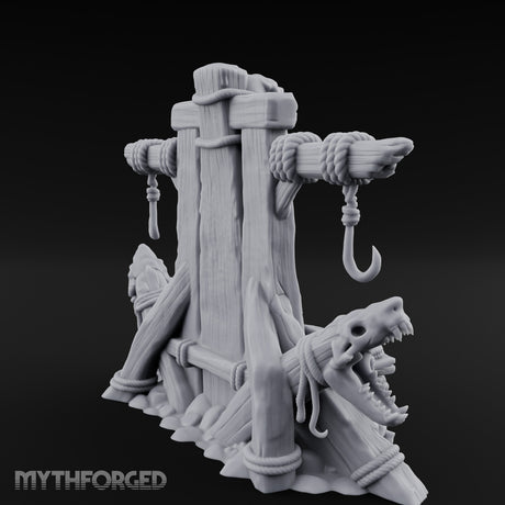 Hook-Hung Rune-Etched Idol Throne Altar Miniature for Dungeons and Dragons, Pathfinder or other TTRPGs