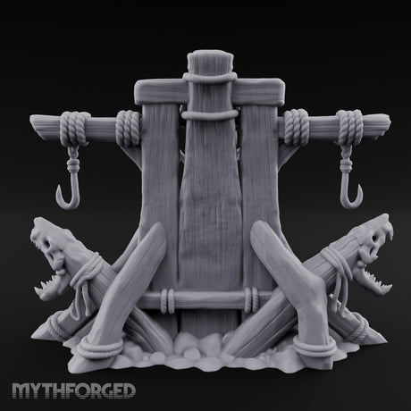 Hook-Hung Rune-Etched Idol Throne Altar Miniature for Dungeons and Dragons, Pathfinder or other TTRPGs
