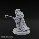 Hook Staff Gripping Human Swamp Scout Miniature for Dungeons and Dragons, Pathfinder or other TTRPGs