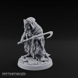 Hook Staff Gripping Human Swamp Scout Miniature for Dungeons and Dragons, Pathfinder or other TTRPGs